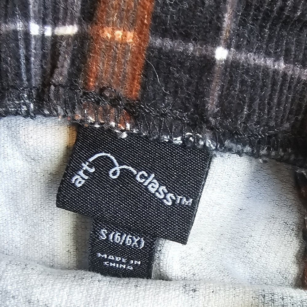 Art Class Black & Brown Plaid Jumper Dress Size Small (6/6X) - Picture 2 of 3